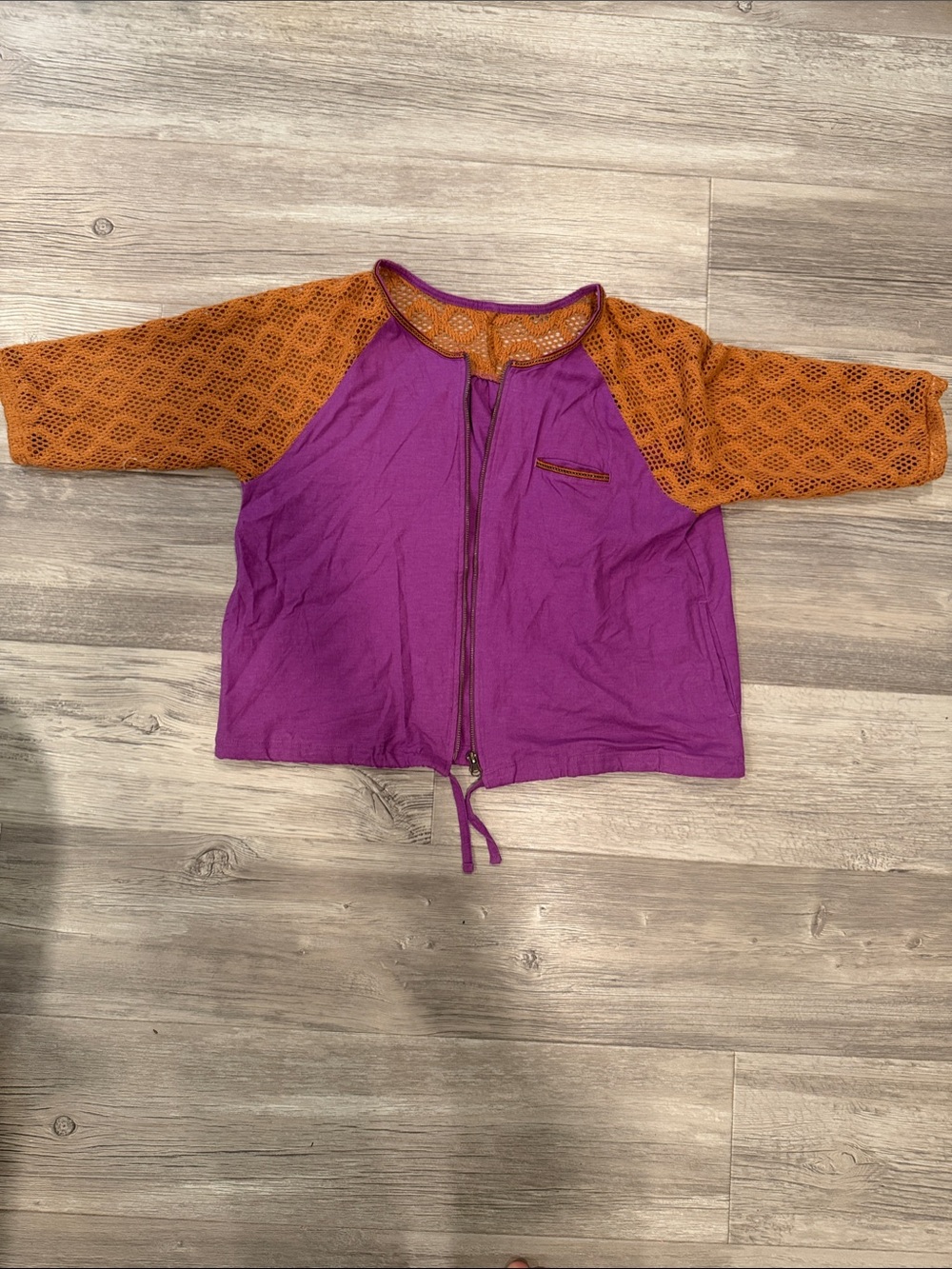 Purple & Orange Raglan Zip Jacket